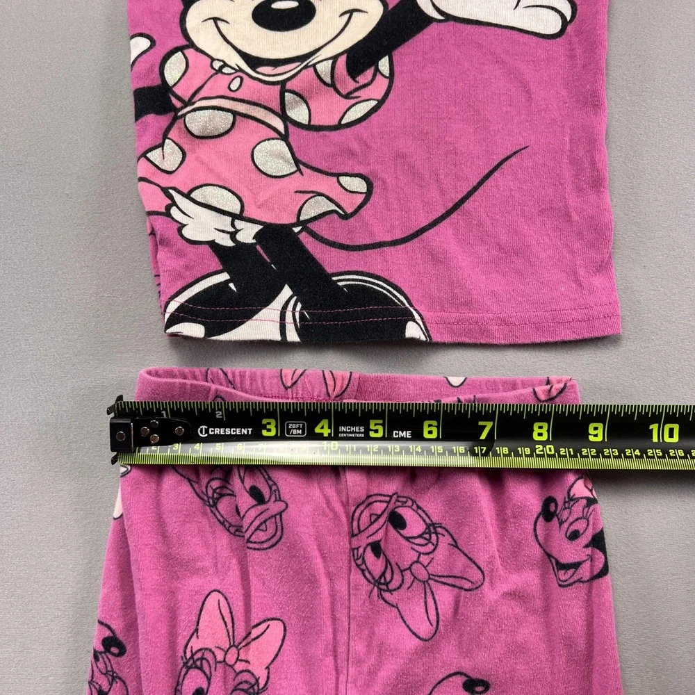 Disney Minnie Mouse 2 Piece Pajama Set Kids 4T Pink Graphic Not Flame Resistant
